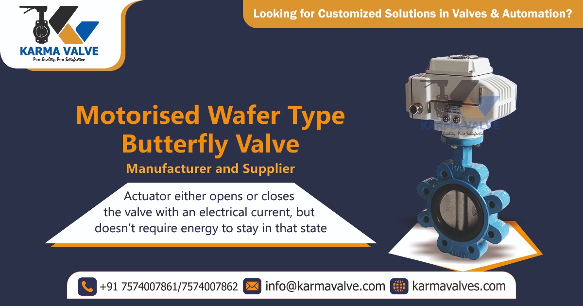 Motorized Wafer Type Butterfly Valve manufacturer in Ahmedabad, Gujarat, India