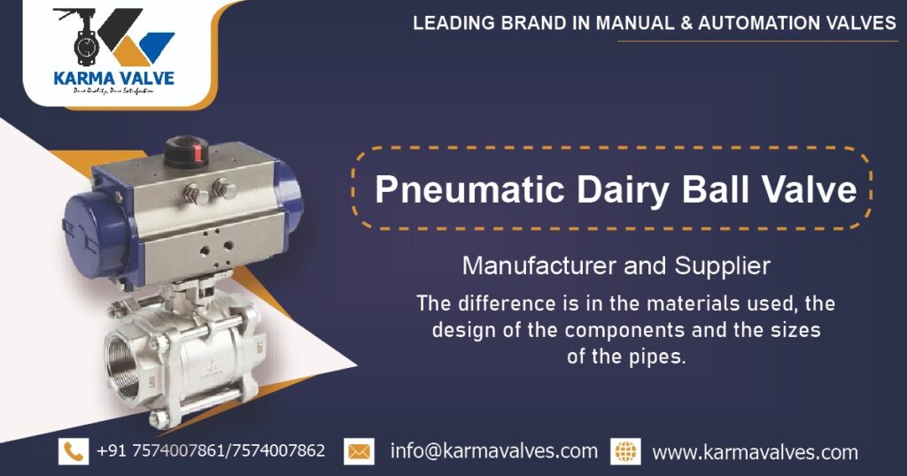 Pneumatic Dairy Ball Valve Manufacturer in Ahmedabad, Gujarat, India